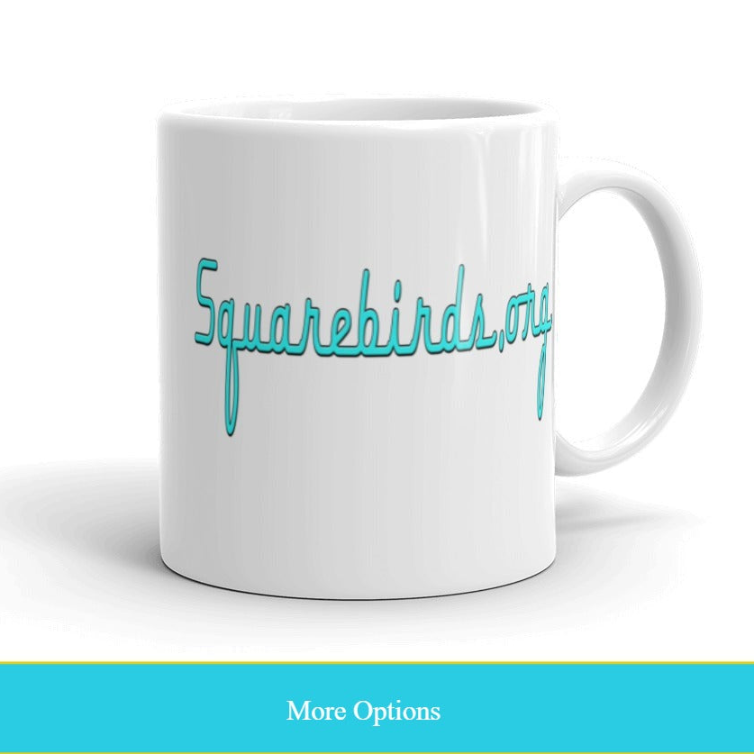 a white coffee mug with the word's name on it