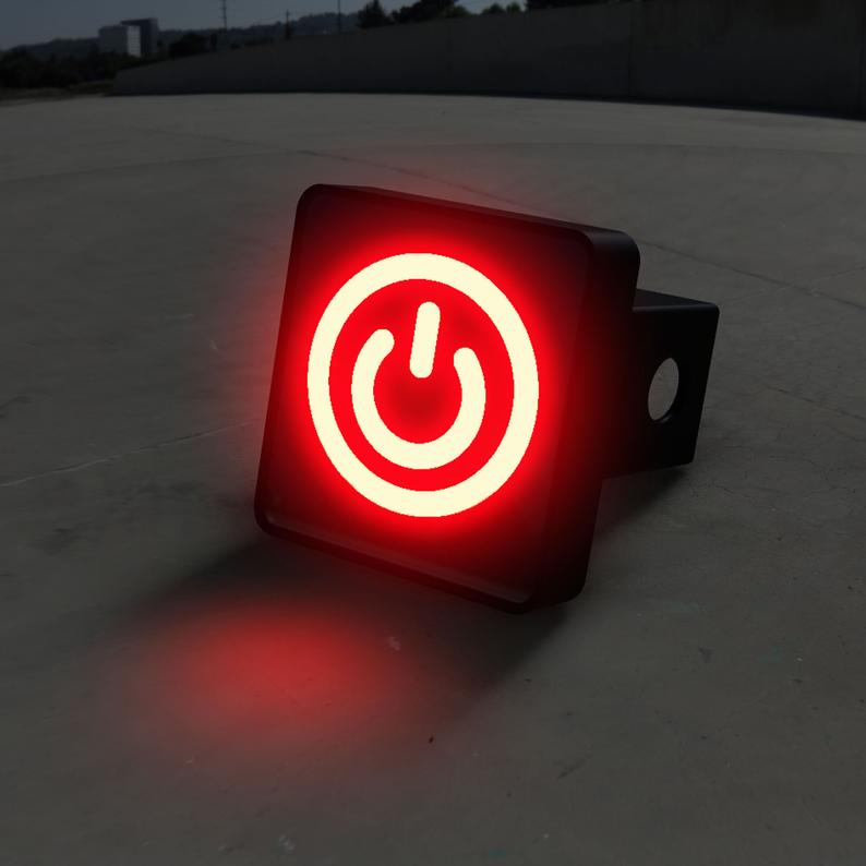Power Button LED Hitch Cover - Brake Light